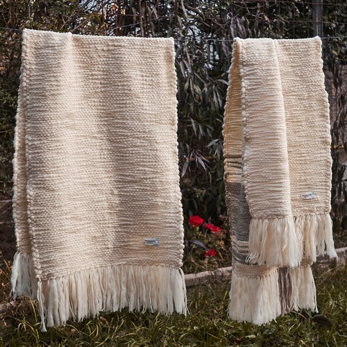 Mantas en telar de peine