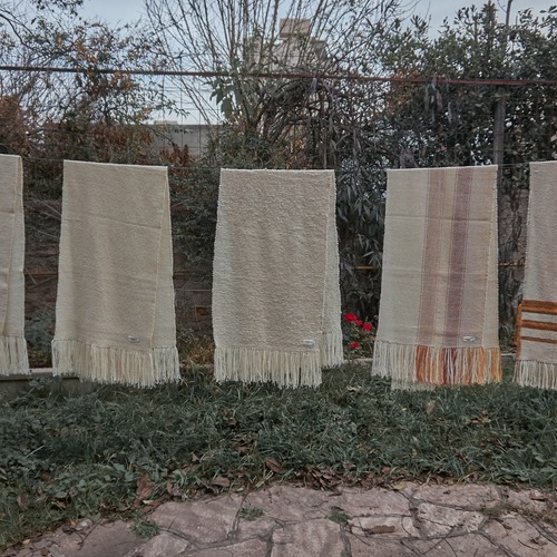 Mantas en telar de peine