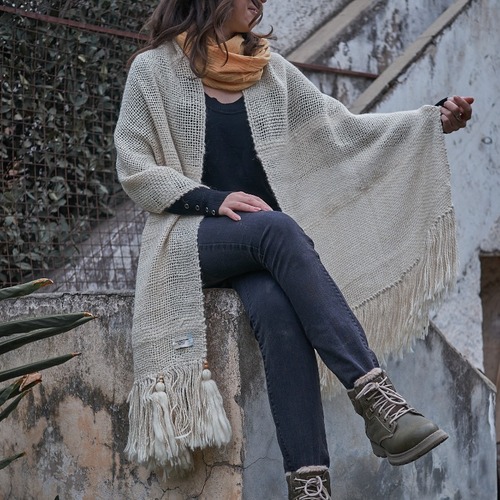 Mantas en telar de peine